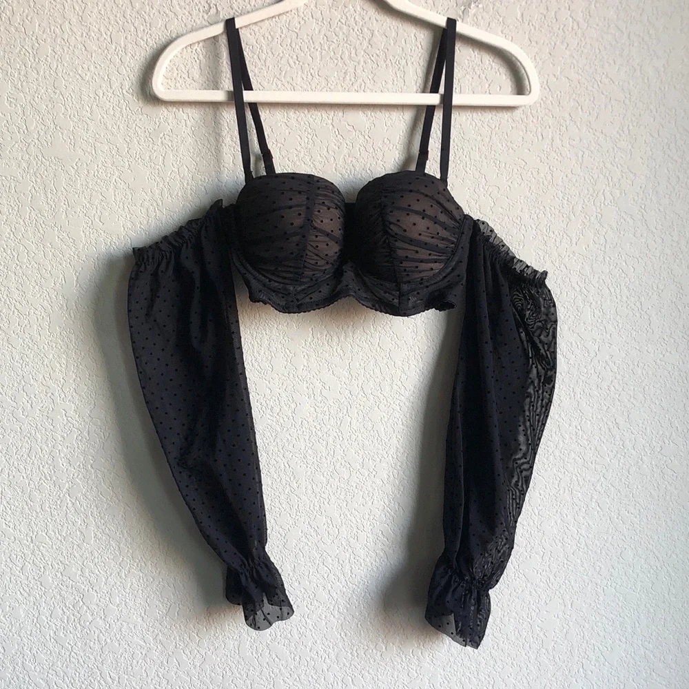 Dorina x Raye Natalie Don’t Mesh Dot Bra Top Removable Straps 34C